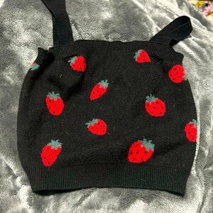strawberry knitted tank top